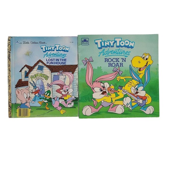 5/$10 2 Vintage Kids Books Tiny Toon Adventures Lost in the Fun House - Picture 1 of 10